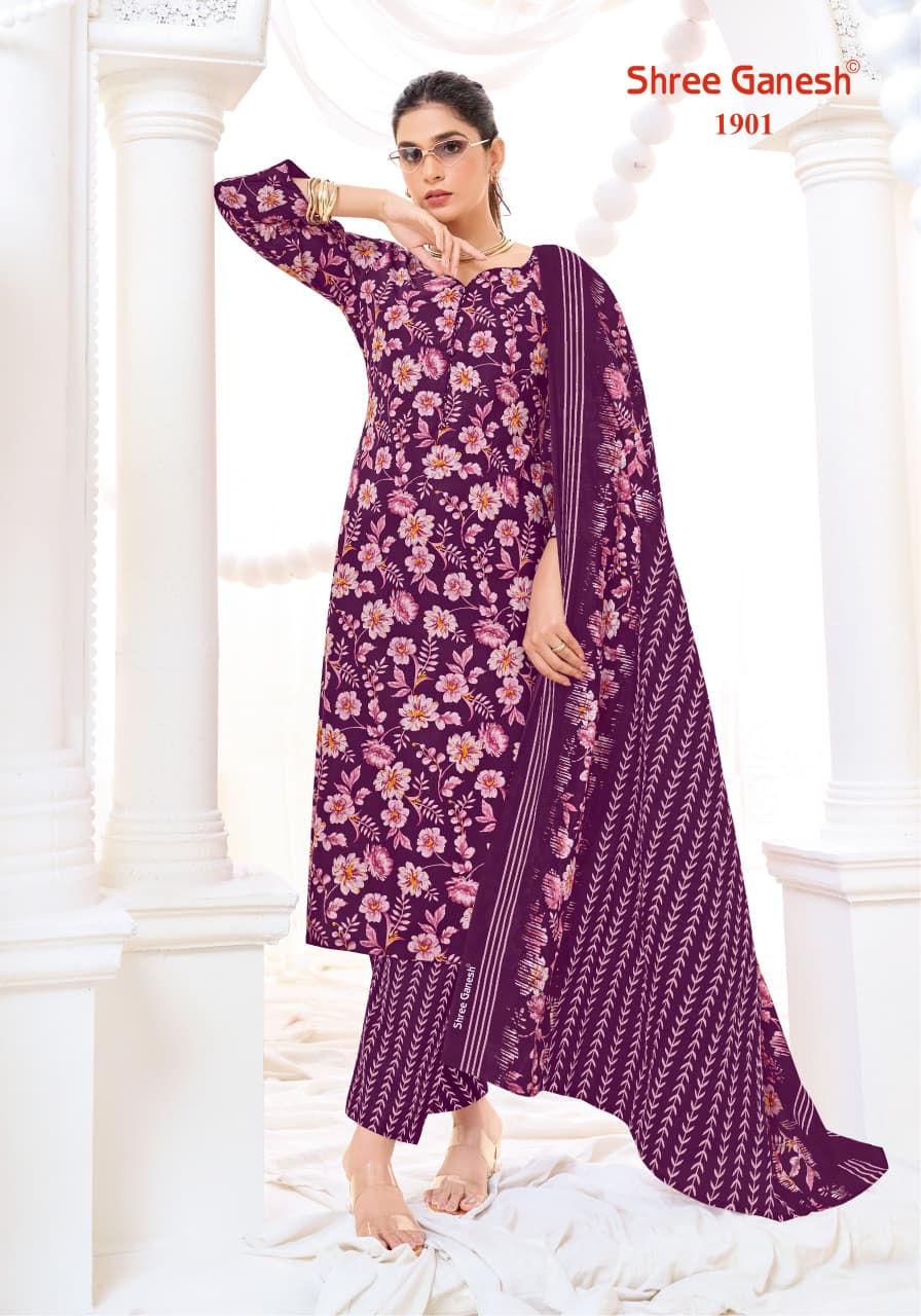 Vaani Vol 9 Shree Ganesh Mix Cotton Cotton Dress Material Exporter India