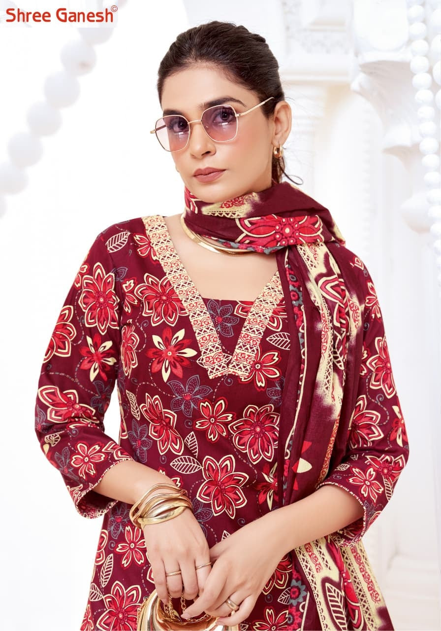 Vaani Vol 9 Shree Ganesh Mix Cotton Cotton Dress Material Exporter India