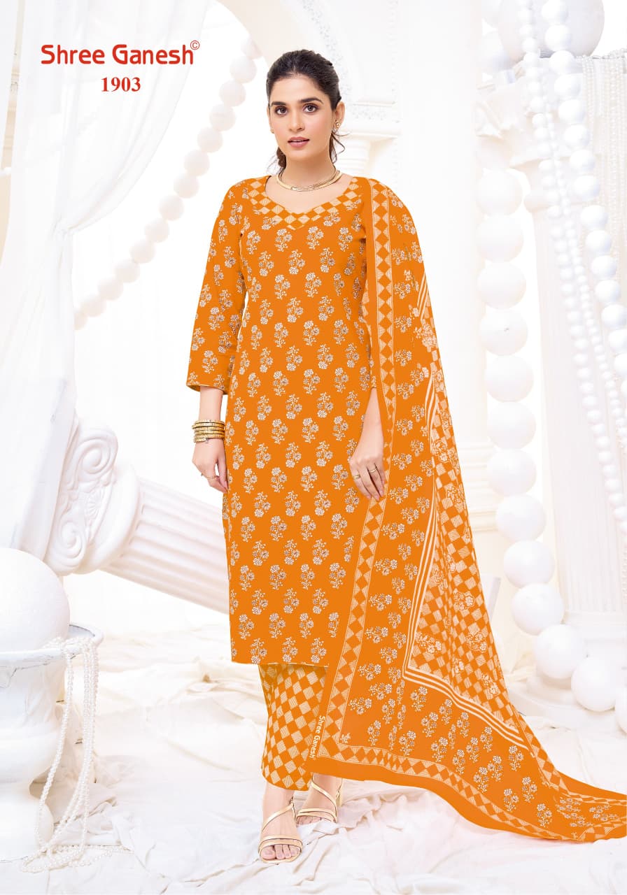 Vaani Vol 9 Shree Ganesh Mix Cotton Cotton Dress Material Exporter India
