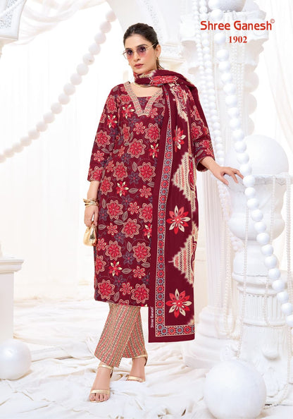 Vaani Vol 9 Shree Ganesh Mix Cotton Cotton Dress Material Exporter India