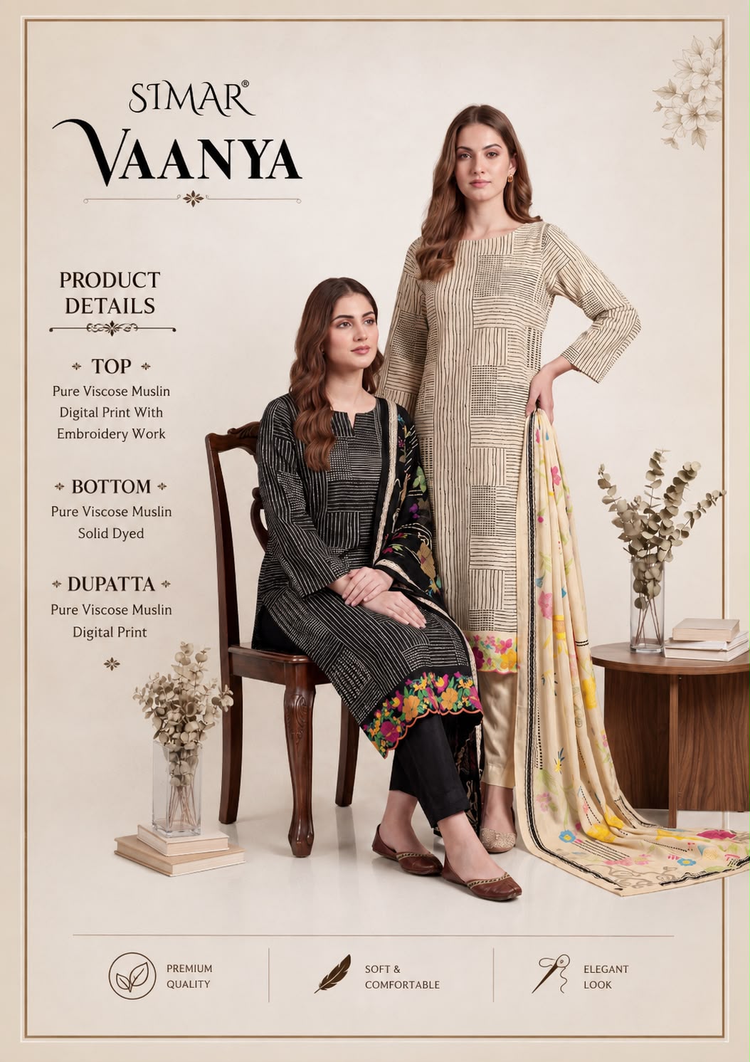 Vaanya Simar Viscose Muslin Pant Style Suits Wholesale Price