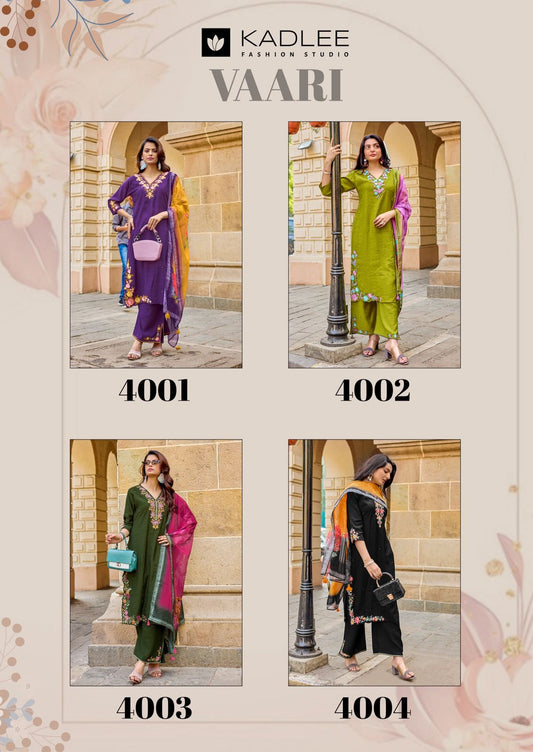 Vaari Kadlee Viscose Weaving Readymade Pant Style Suits Wholesaler India