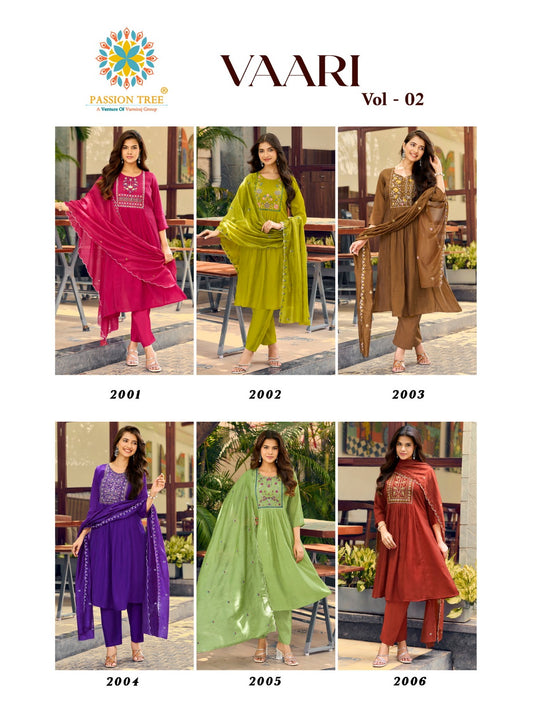 Vaari Vol 2 Passion Tree Chanderi Readymade Anarkali Suits Exporter Ahmedabad