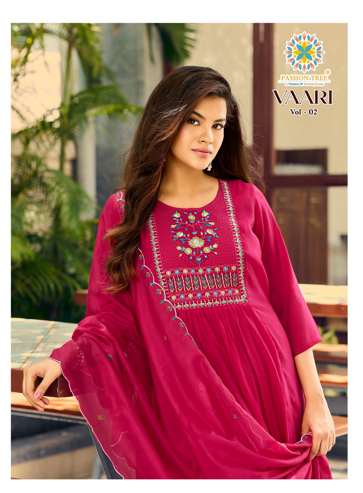 Vaari Vol 2 Passion Tree Chanderi Readymade Anarkali Suits Exporter Ahmedabad