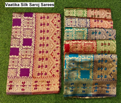 Vaatika Silk Saroj Sarees Wholesaler Ahmedabad