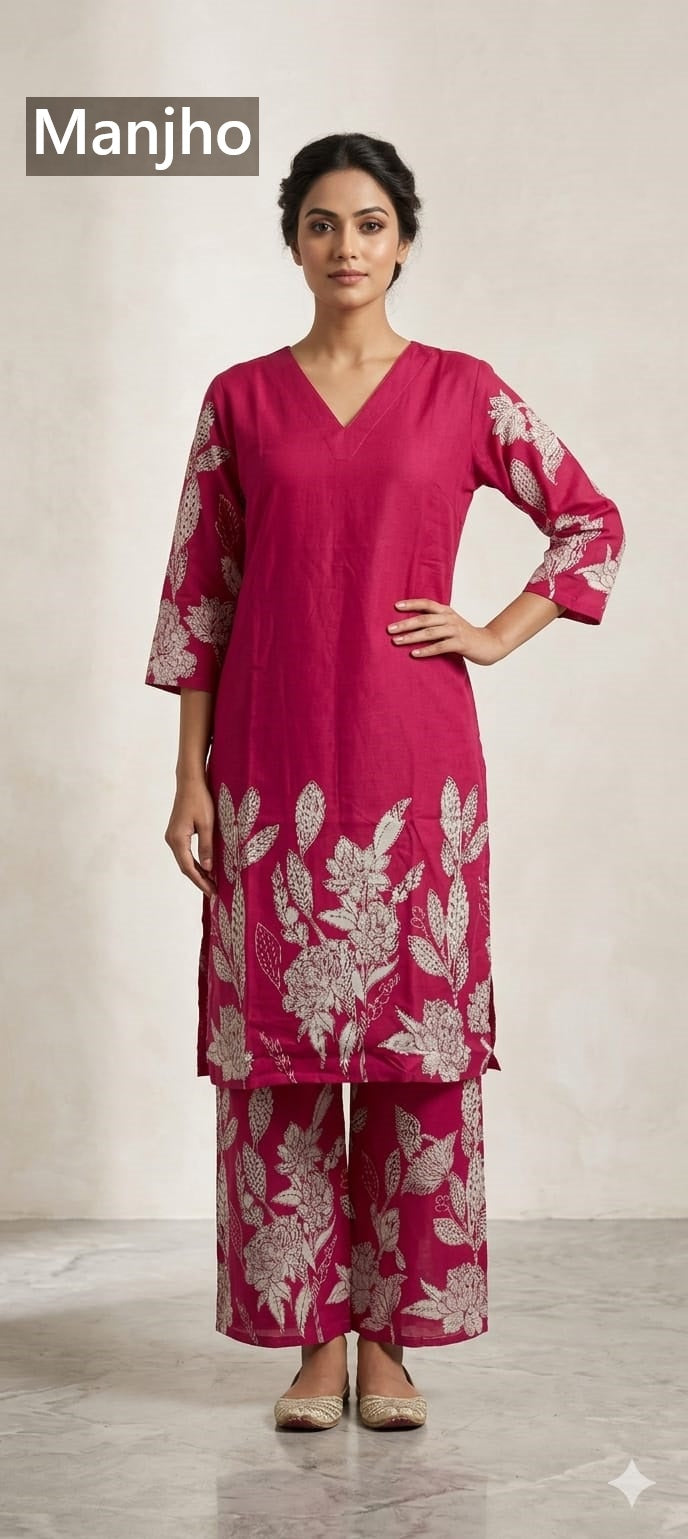 Vacations Manjho Rayon Co Ord Set Manufacturer
