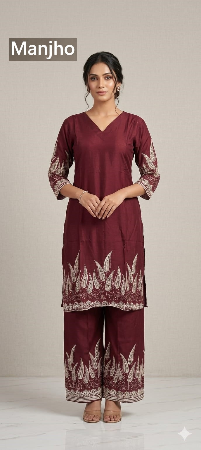 Vacations Manjho Rayon Co Ord Set Manufacturer