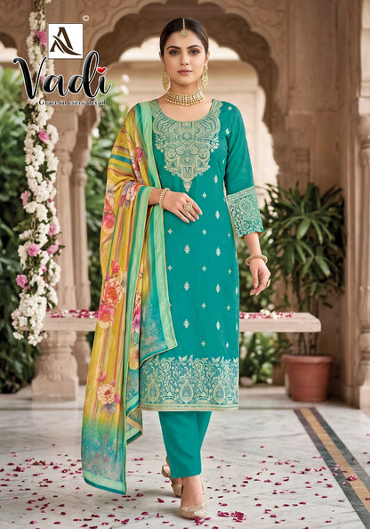 Vadi Alok Jacquard Karachi Salwar Suits Supplier India