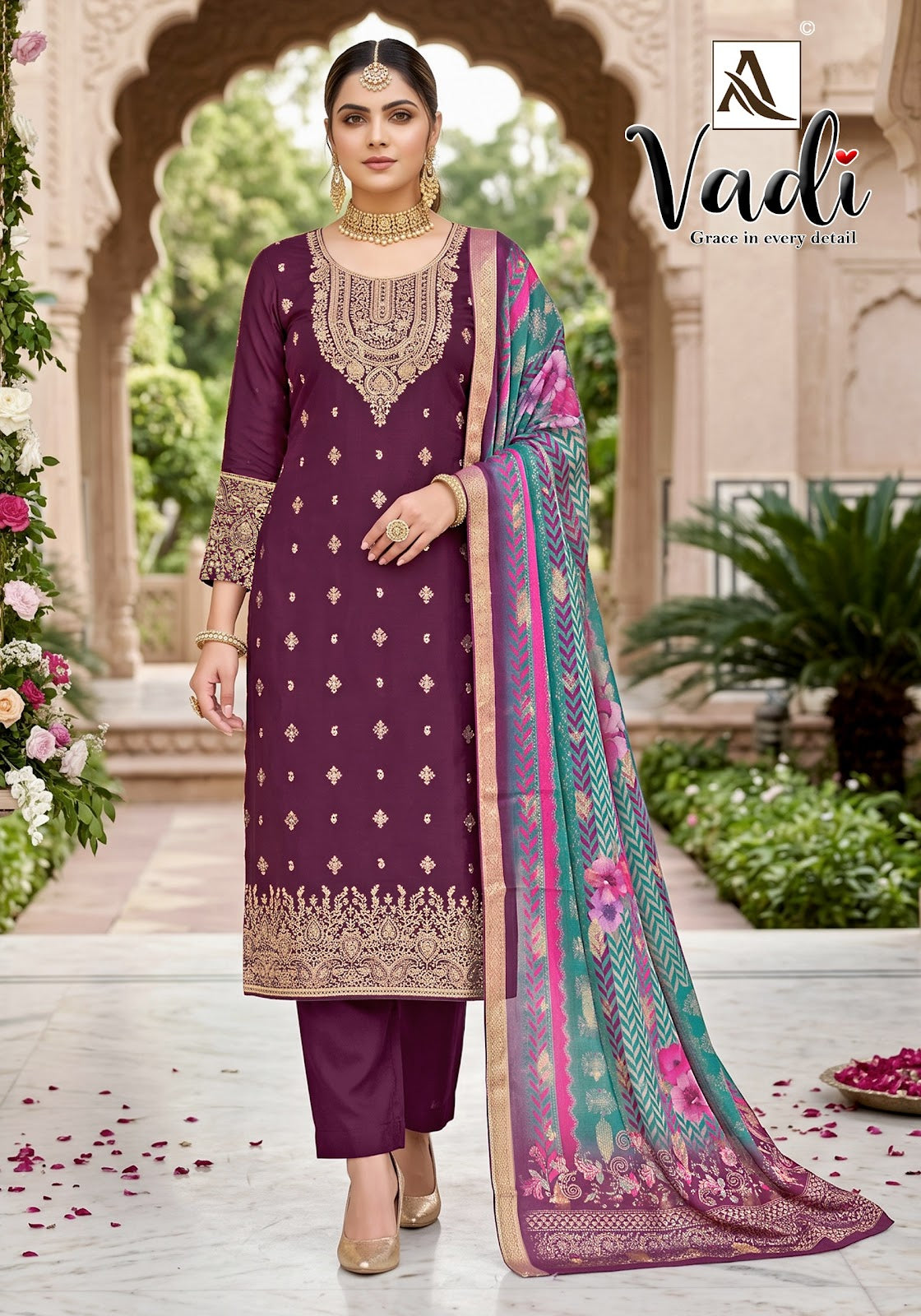 Vadi Alok Jacquard Karachi Salwar Suits Supplier India