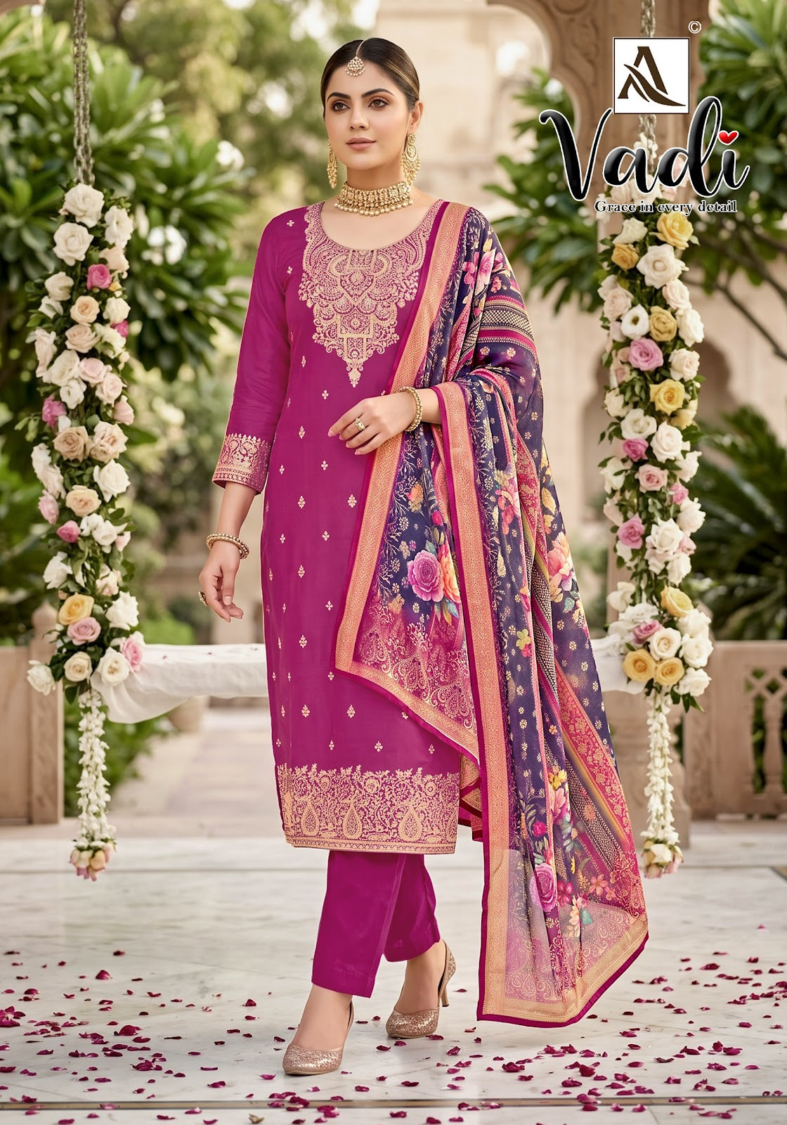 Vadi Alok Jacquard Karachi Salwar Suits Supplier India