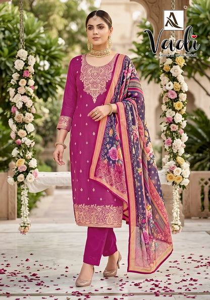 Vadi Alok Jacquard Karachi Salwar Suits Supplier India