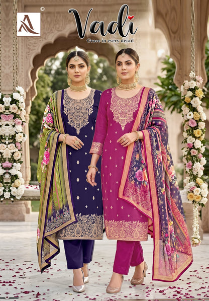 Vadi Alok Jacquard Karachi Salwar Suits Supplier India