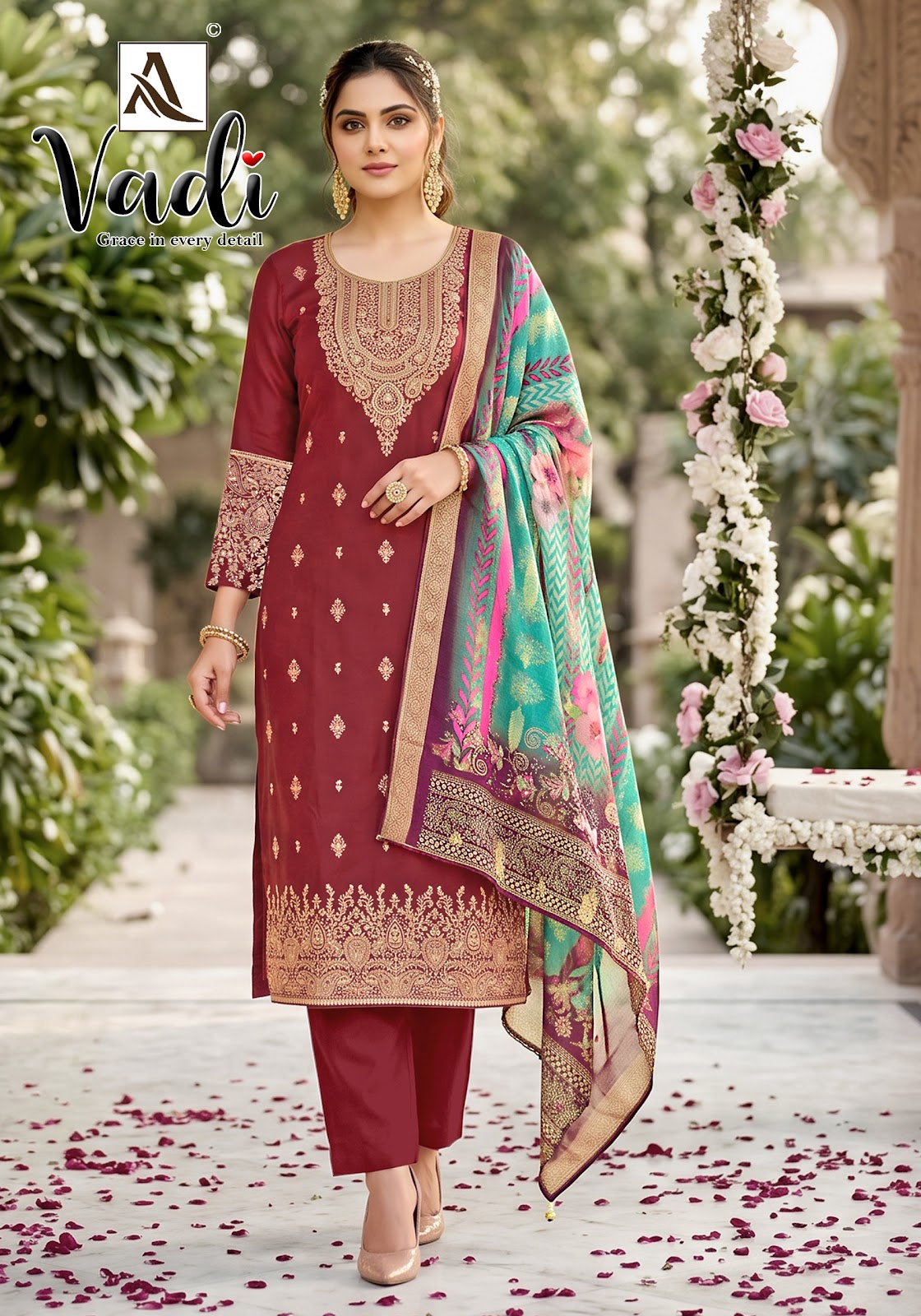 Vadi Alok Jacquard Karachi Salwar Suits Supplier India
