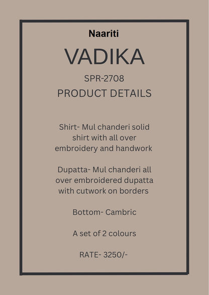 Vadika 2708 Naariti Mul Chanderi Pant Style Suits Wholesaler India