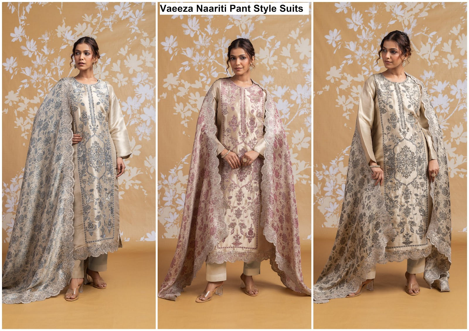 Vaeeza Naariti Silk Jacquard Pant Style Suits Supplier Ahmedabad