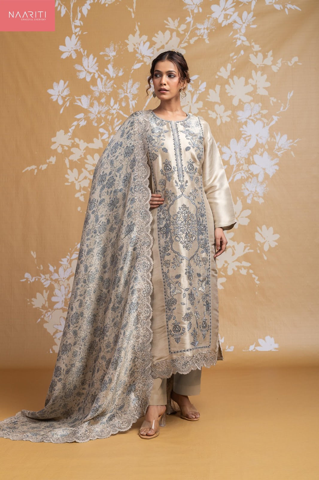 Vaeeza Naariti Silk Jacquard Pant Style Suits Supplier Ahmedabad