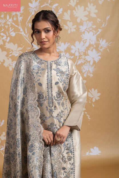 Vaeeza Naariti Silk Jacquard Pant Style Suits Supplier Ahmedabad