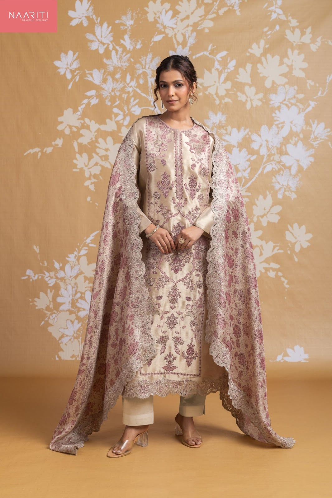 Vaeeza Naariti Silk Jacquard Pant Style Suits Supplier Ahmedabad