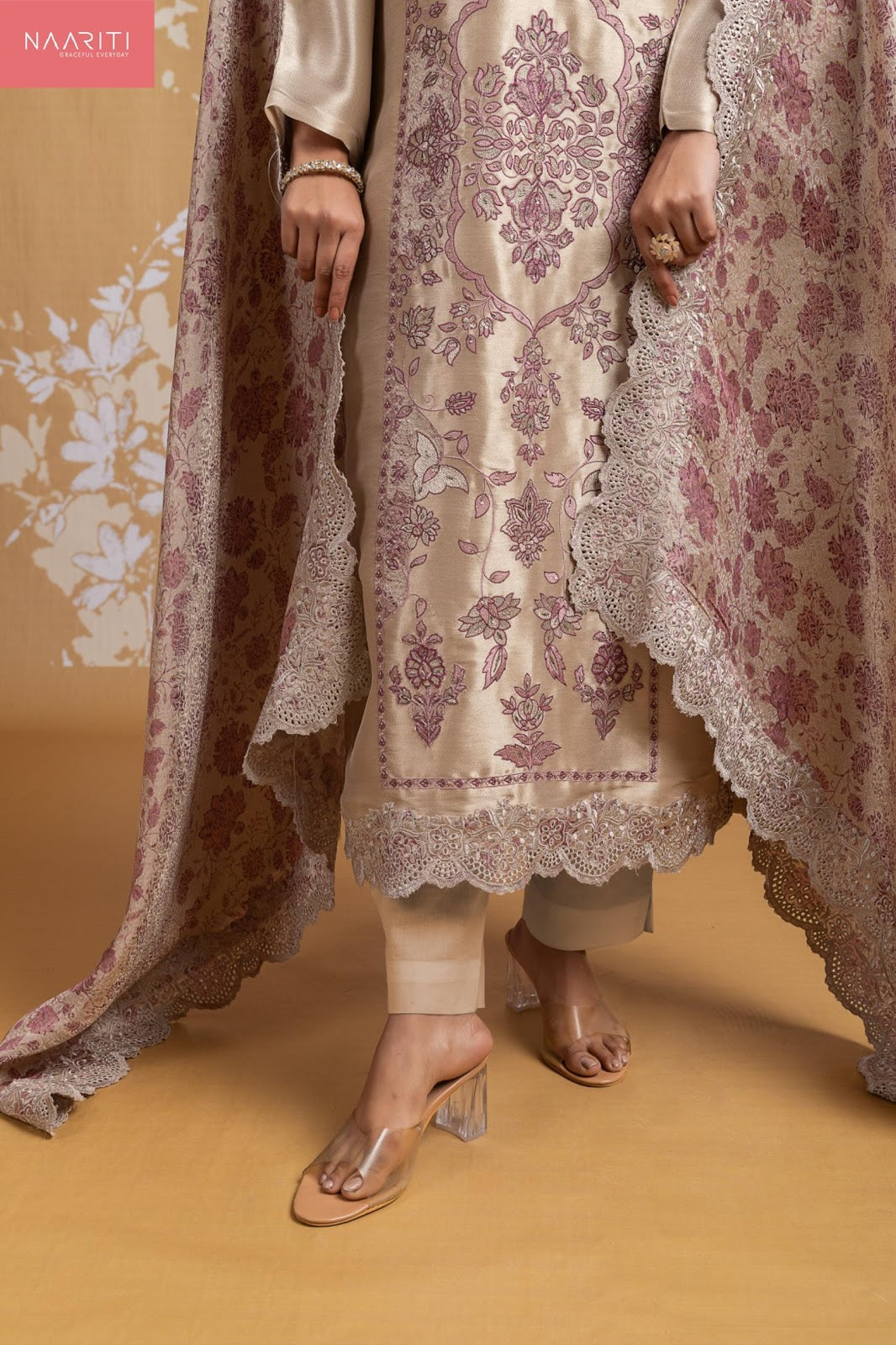 Vaeeza Naariti Silk Jacquard Pant Style Suits Supplier Ahmedabad