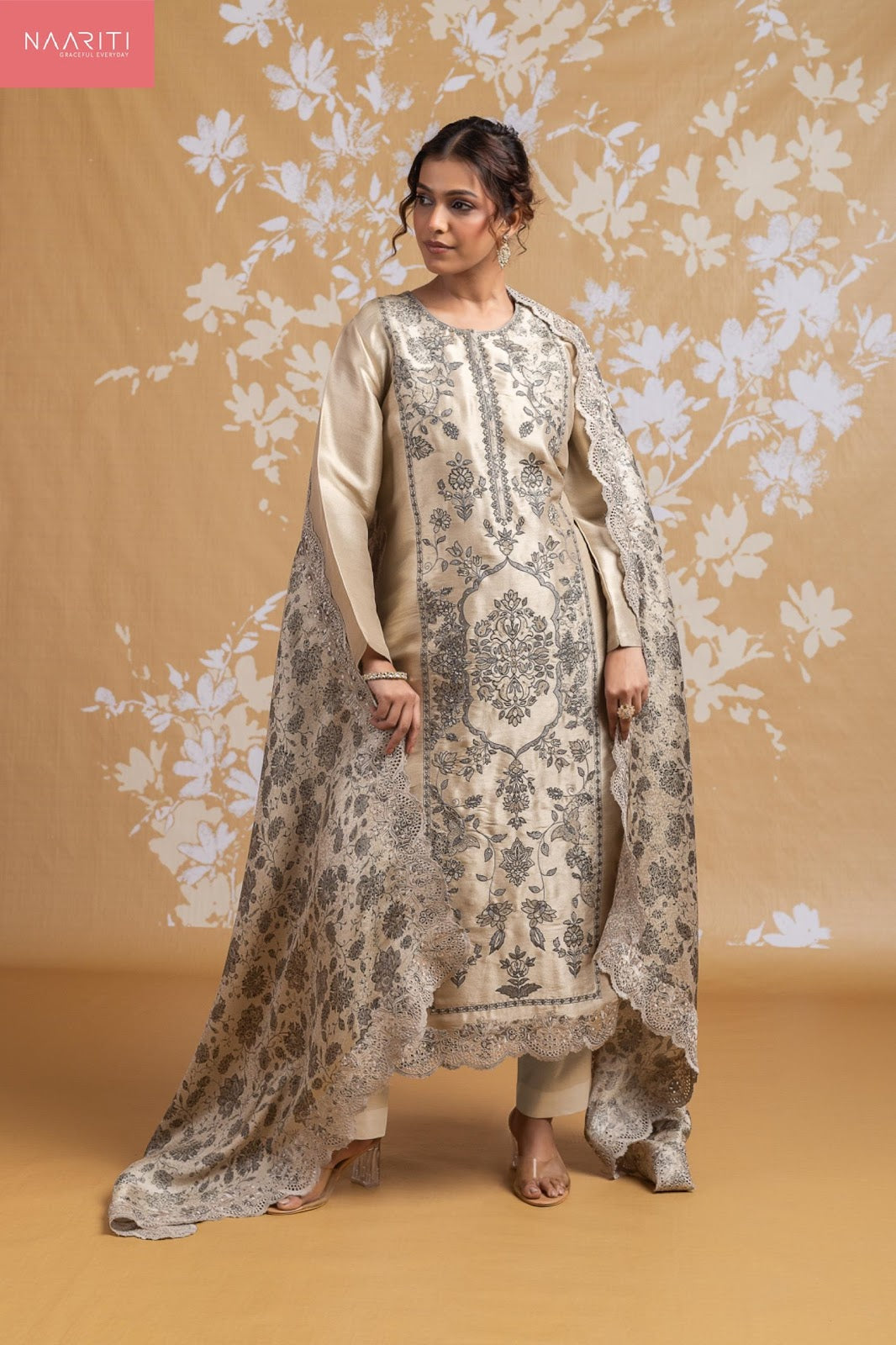 Vaeeza Naariti Silk Jacquard Pant Style Suits Supplier Ahmedabad