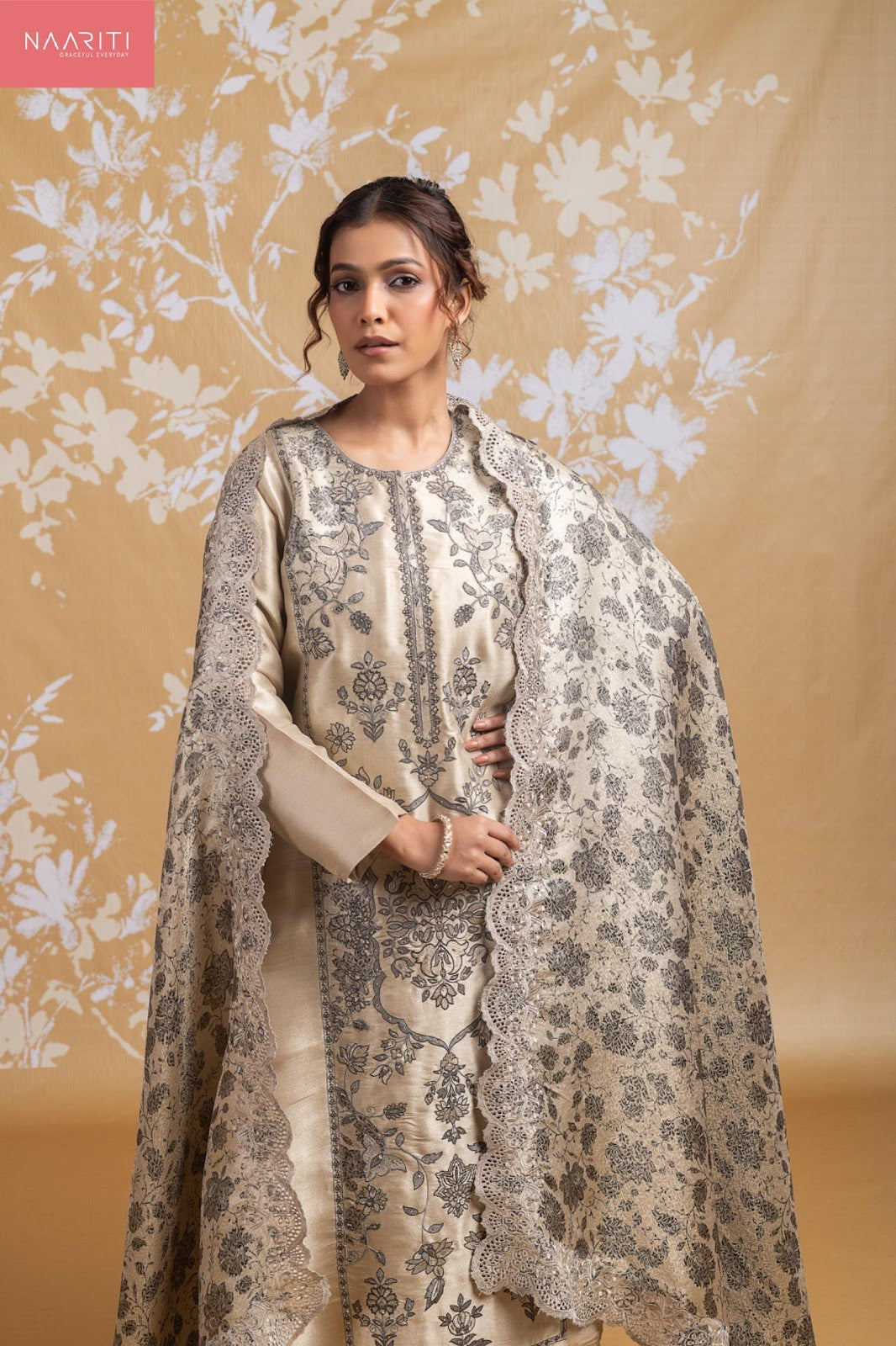 Vaeeza Naariti Silk Jacquard Pant Style Suits Supplier Ahmedabad
