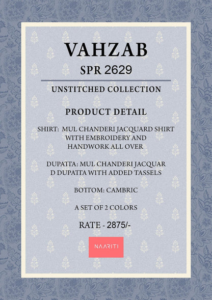 Vahzab Naariti Mul Chanderi Salwar Suits Wholesale Price