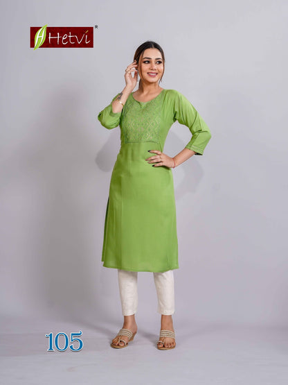 Vaibhavi Hetvi Reyon Long Kurtis Manufacturer Gujarat