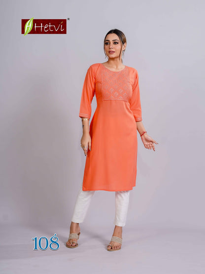 Vaibhavi Hetvi Reyon Long Kurtis Manufacturer Gujarat