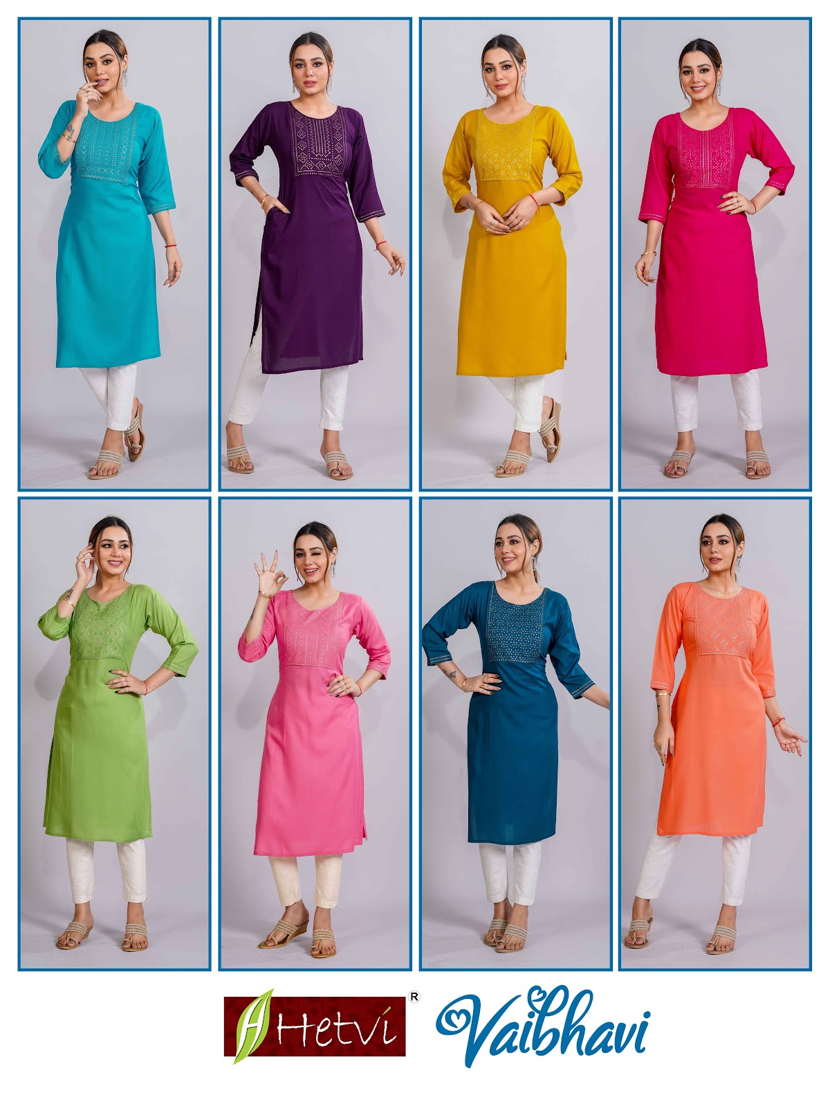 Vaibhavi Hetvi Reyon Long Kurtis Manufacturer Gujarat