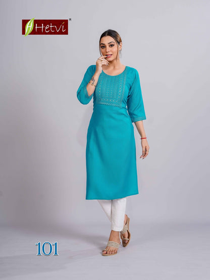 Vaibhavi Hetvi Reyon Long Kurtis Manufacturer Gujarat