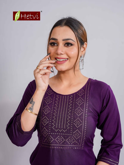 Vaibhavi Hetvi Reyon Long Kurtis Manufacturer Gujarat