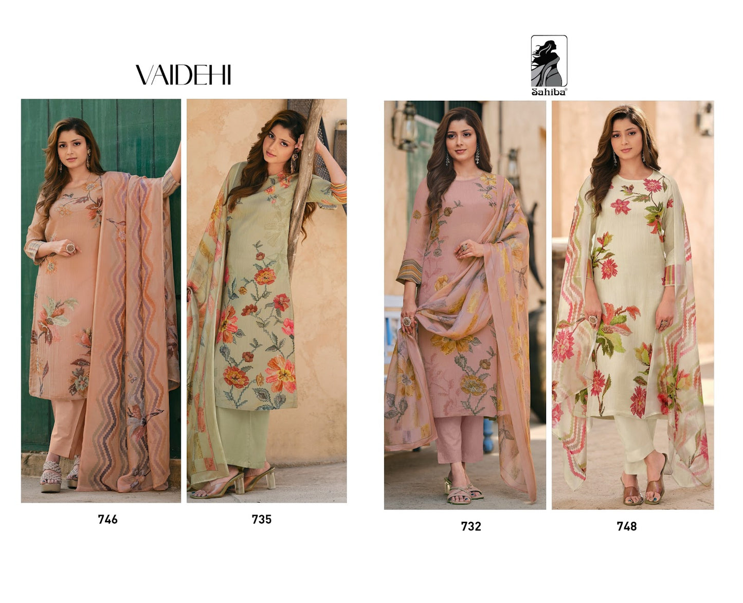 Vaidehi Sahiba Simmer Tissue Pant Style Suits Exporter Ahmedabad