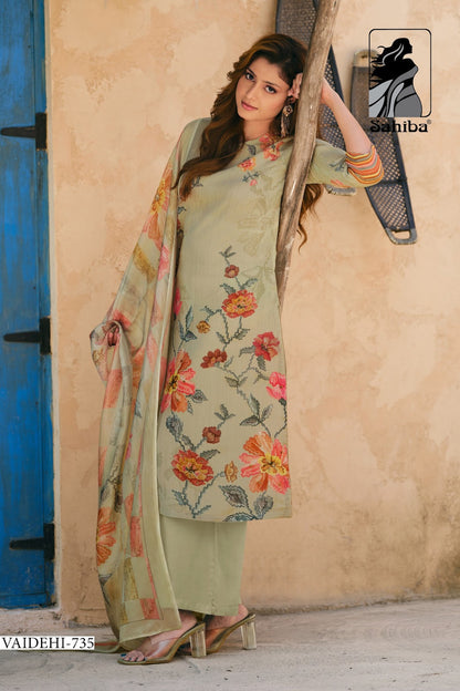 Vaidehi Sahiba Simmer Tissue Pant Style Suits Exporter Ahmedabad