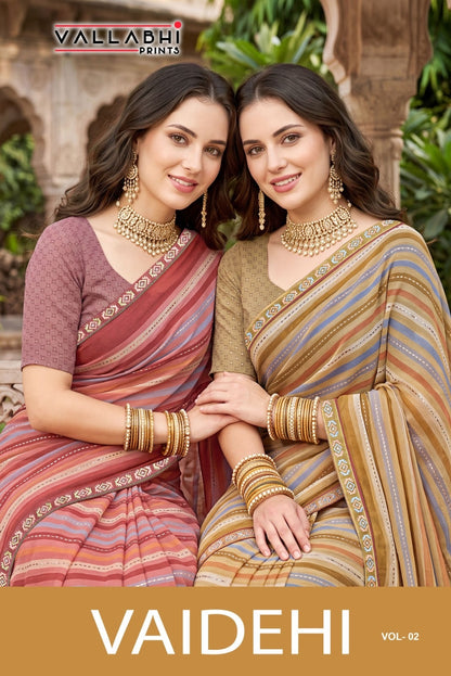Vaidehi Vol 2 Vallabhi Prints Weightless Sarees Wholesaler Ahmedabad