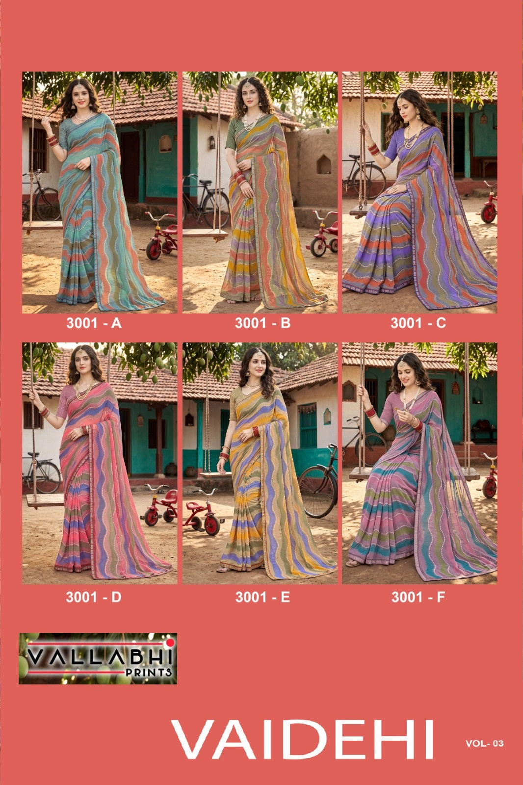 Vaidehi Vol 3 Vallabhi Prints Weightless Sarees Exporter Ahmedabad
