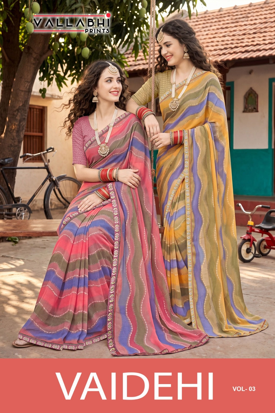 Vaidehi Vol 3 Vallabhi Prints Weightless Sarees Exporter Ahmedabad