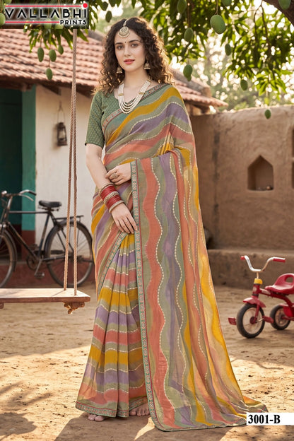 Vaidehi Vol 3 Vallabhi Prints Weightless Sarees Exporter Ahmedabad