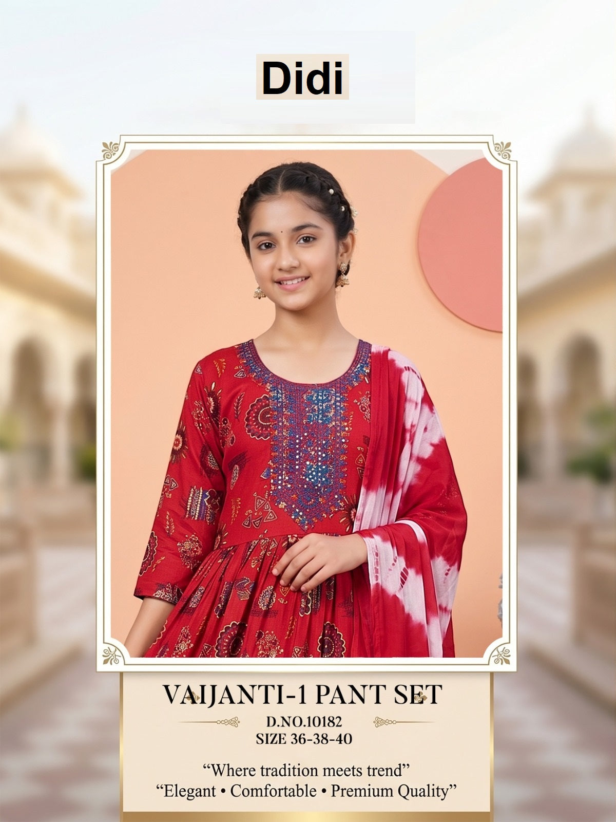 Vaijanti 1 Dn 10182 Didi Capsule Print Girls Readymade Pant Suits Wholesale Price