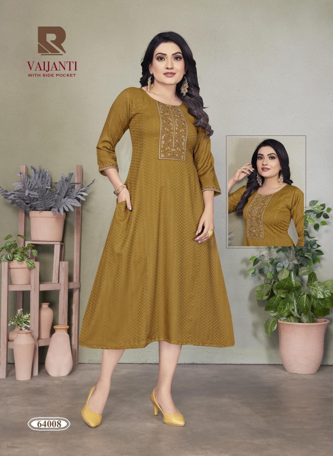 Vaijanti Raashi Rayon A-Line Kurti Wholesaler Gujarat