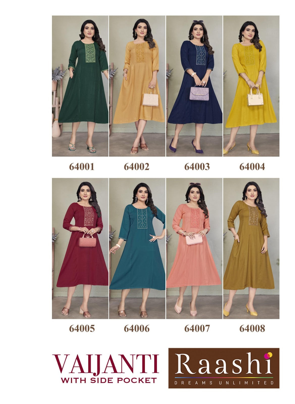 Vaijanti Raashi Rayon A-Line Kurti Wholesaler Gujarat
