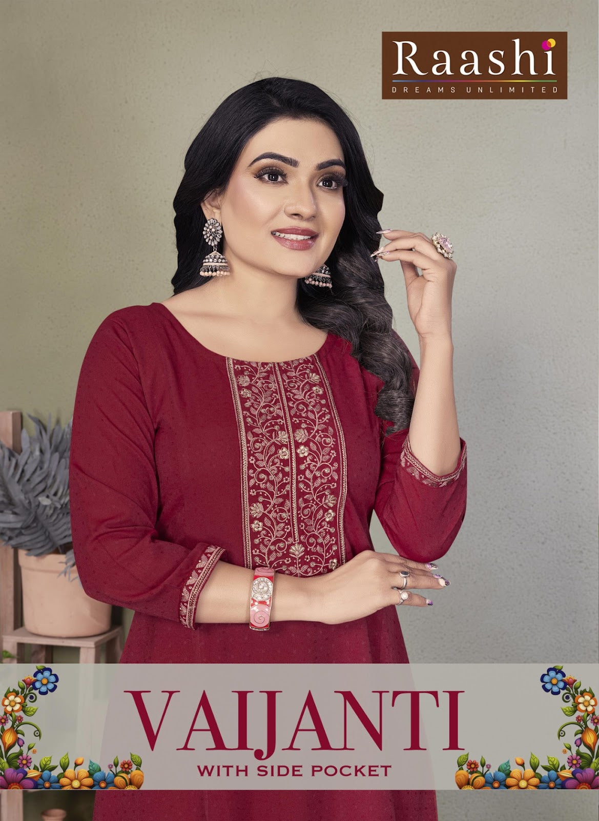 Vaijanti Raashi Rayon A-Line Kurti Wholesaler Gujarat