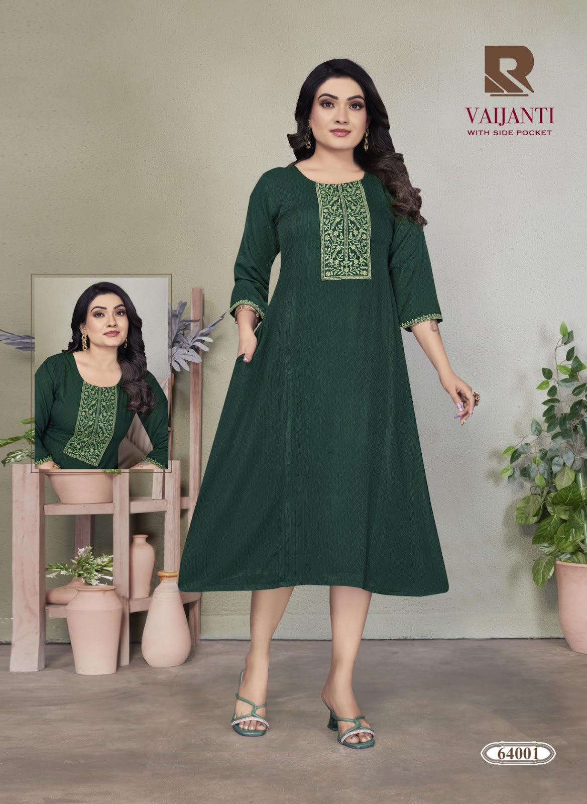 Vaijanti Raashi Rayon A-Line Kurti Wholesaler Gujarat