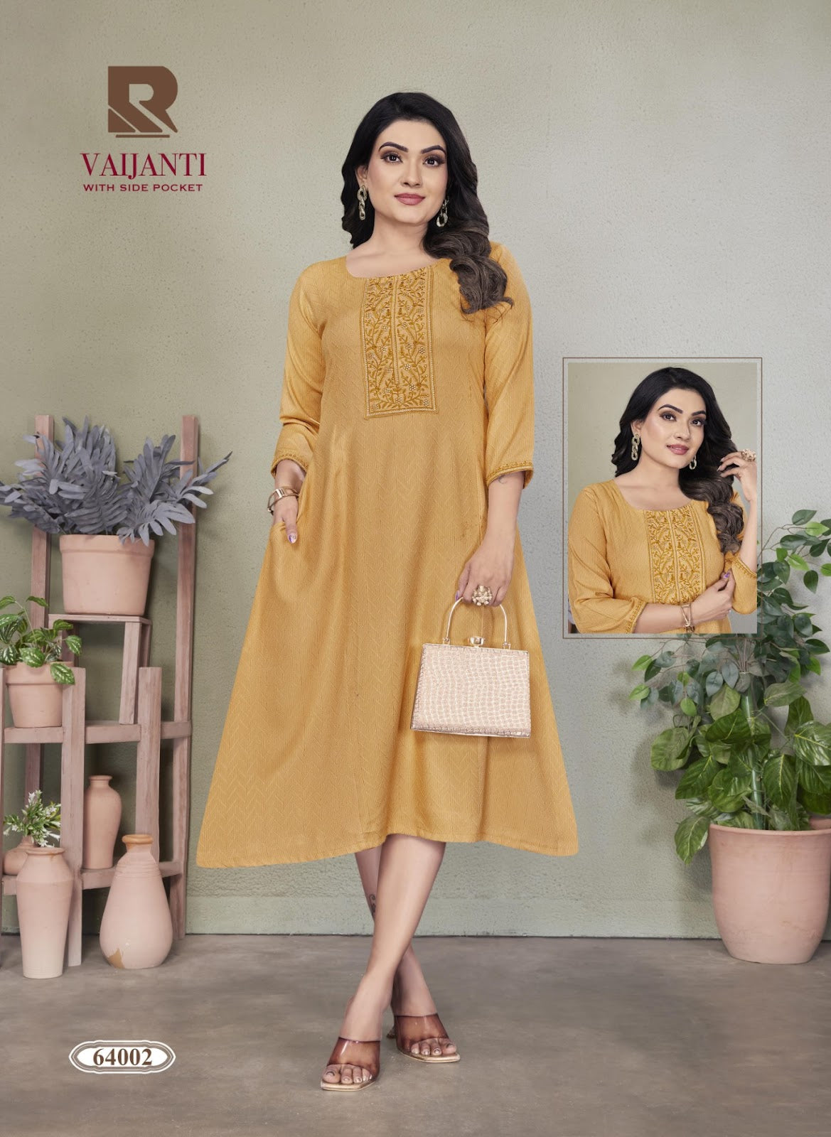 Vaijanti Raashi Rayon A-Line Kurti Wholesaler Gujarat