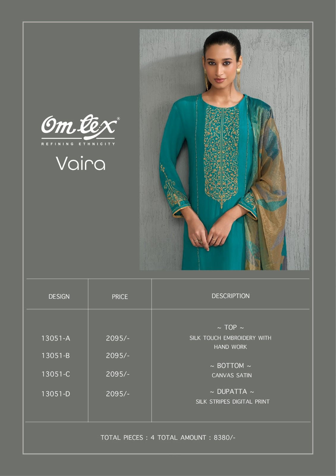 Vaira Omtex Silk Pant Style Suits Wholesale Price