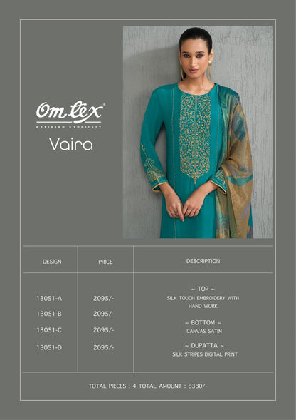 Vaira Omtex Silk Pant Style Suits Wholesale Price