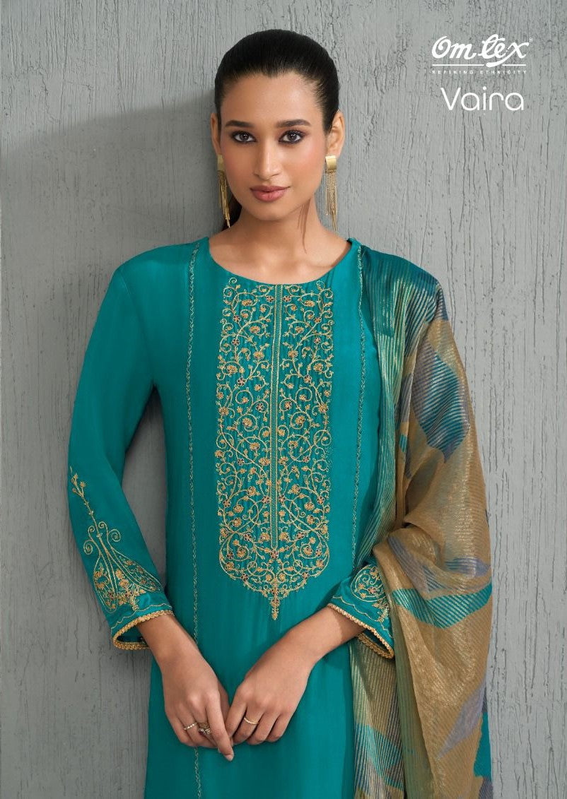Vaira Omtex Silk Pant Style Suits Wholesale Price