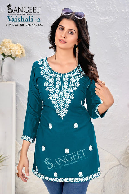 Vaishali 2 Sangeet Rayon Short Kurtis Supplier India