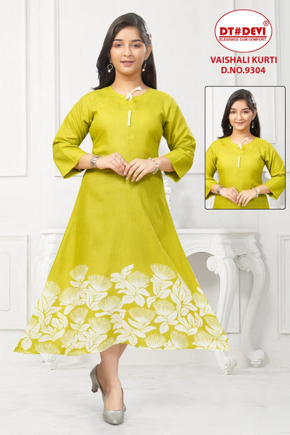 Vaishali Dn 9304 Dt Devi Reyon Girls Anarkali Kurti Wholesale