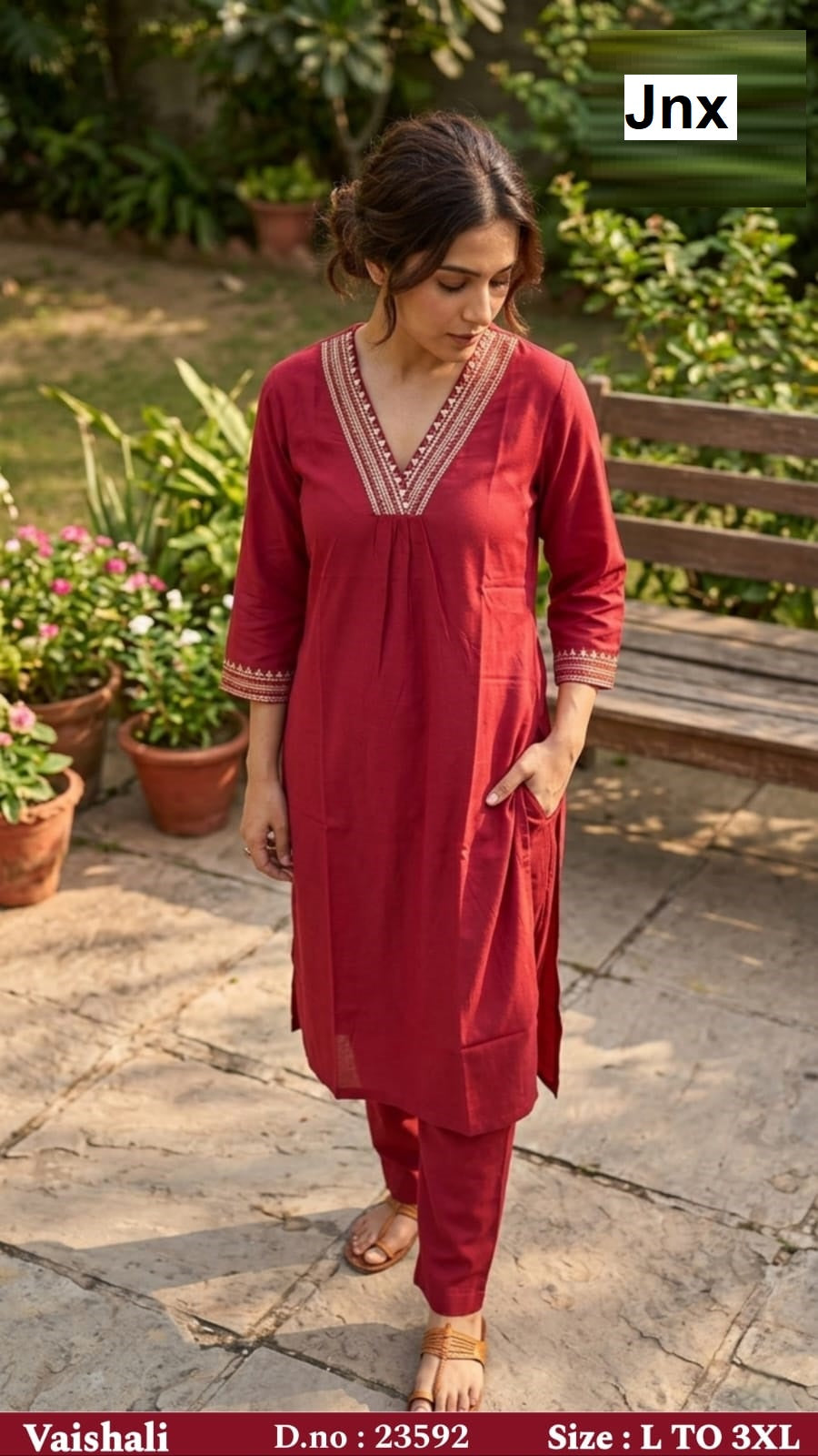 Vaishali Jnx Cotton Kurti Pant Set Wholesaler