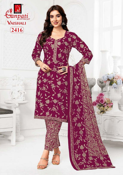 Vaishali Vol 10 Ganpati Cotton Readymade Pant Style Suits Manufacturer India